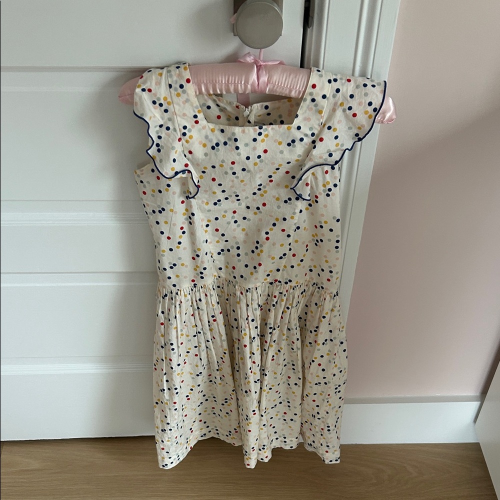 Petit Bateau Colorful Dotted Dress with Ruffles
